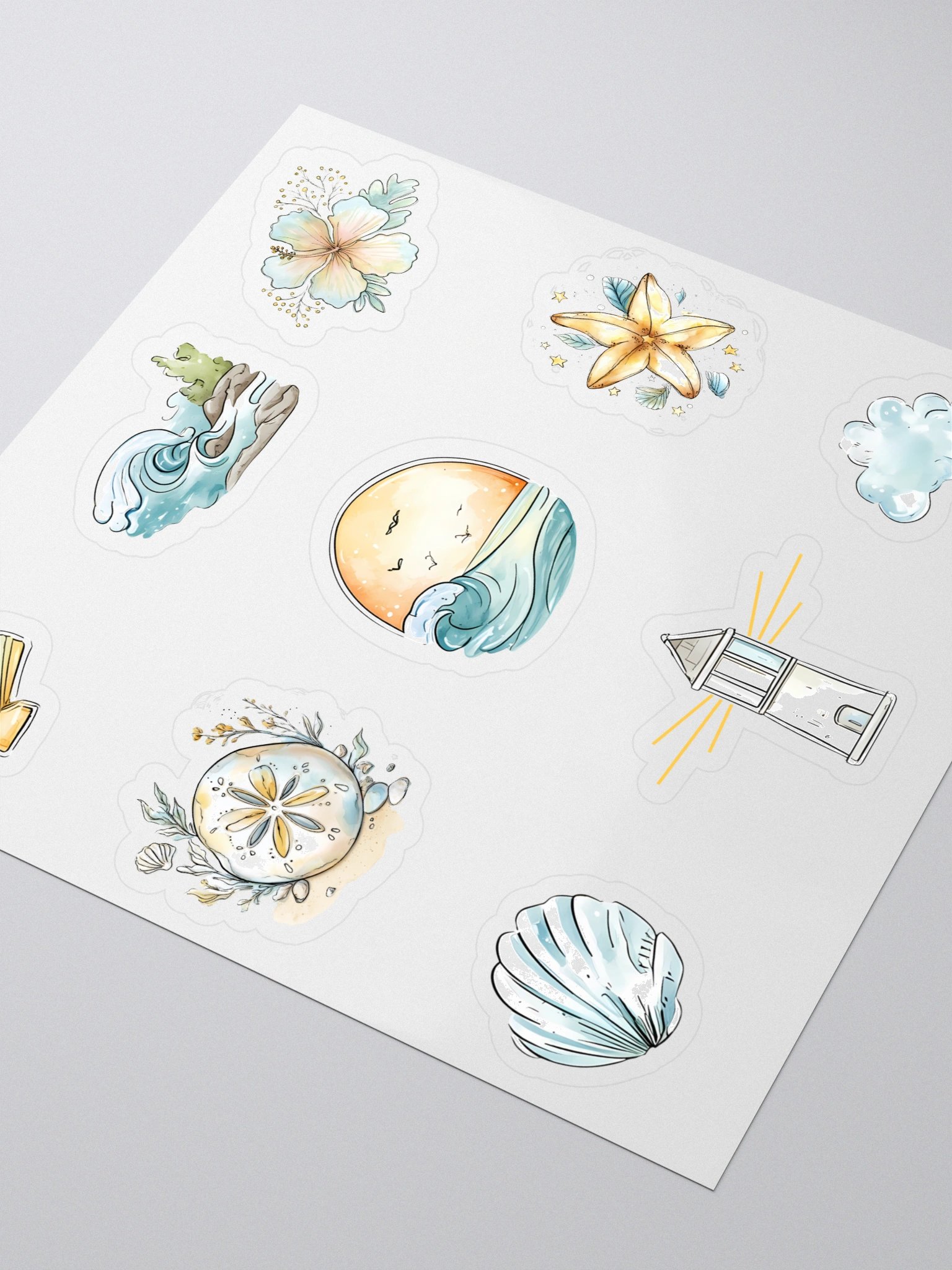 Coastal Dreams – Watercolor Summer Sticker Set product image (3)