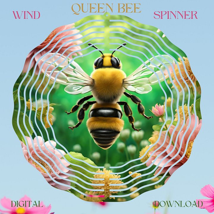 Queen Bee Wind Spinner Design PNG product image (1)