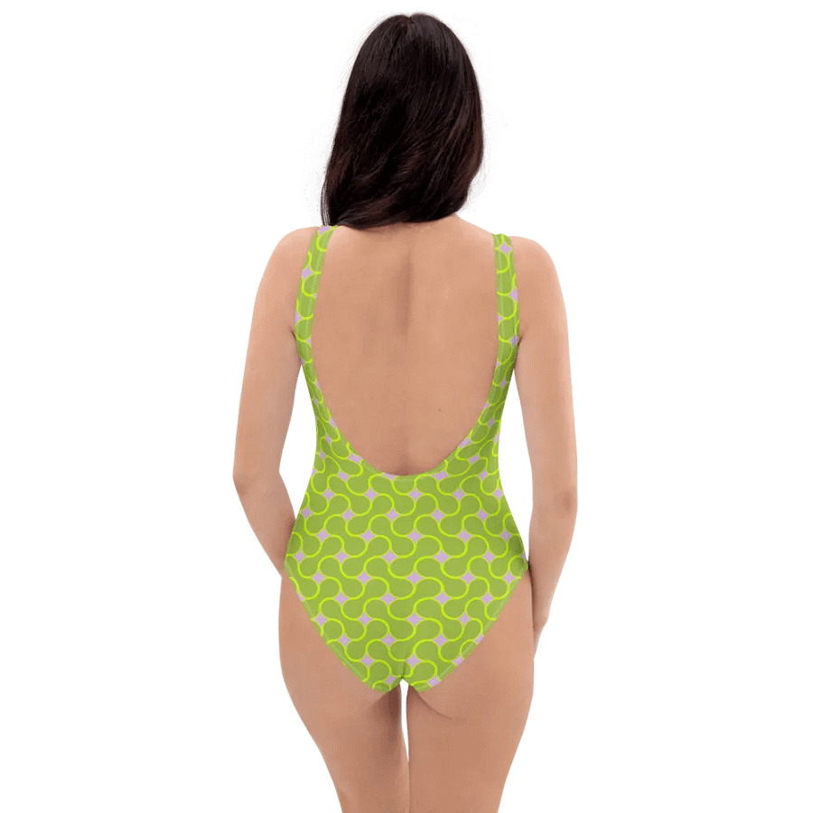 Lime Green Meatball Pattern Swimsuit product image (2)