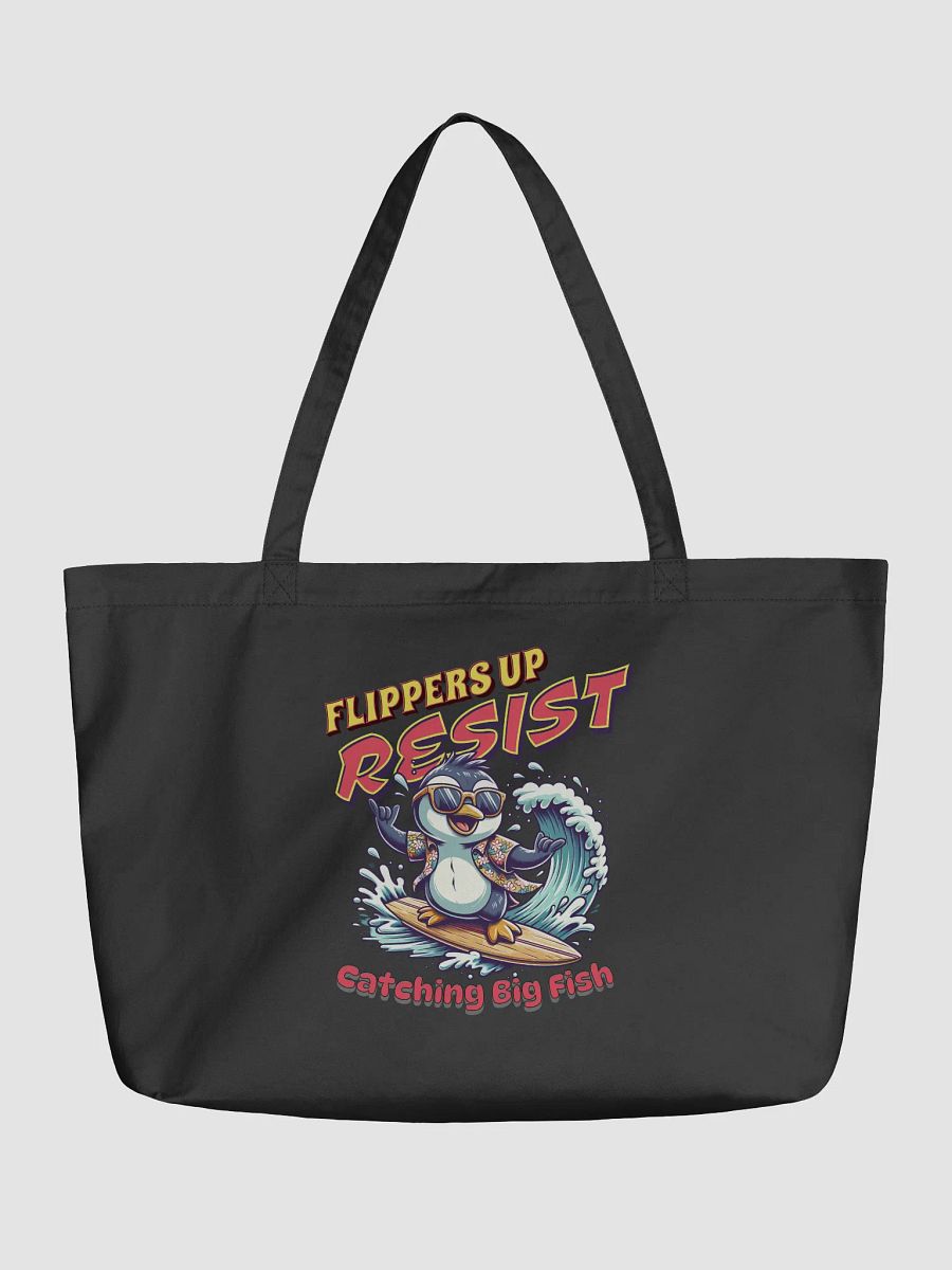 Flippers Up Resist Catching Big Fish Penguin Surfing Paradise Eco Tote product image (2)