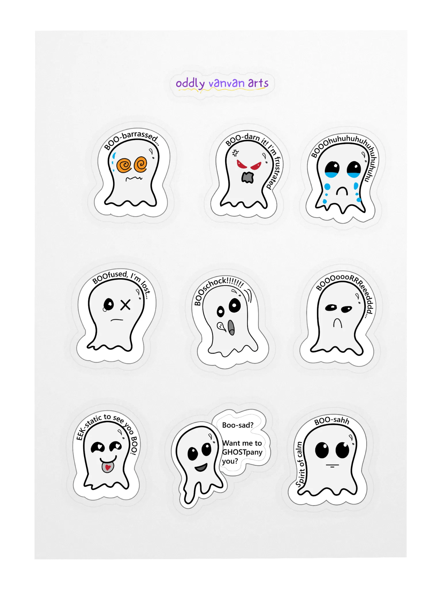 Boo-tiful Ghostly Expressions Sticker Sheet product image (3)