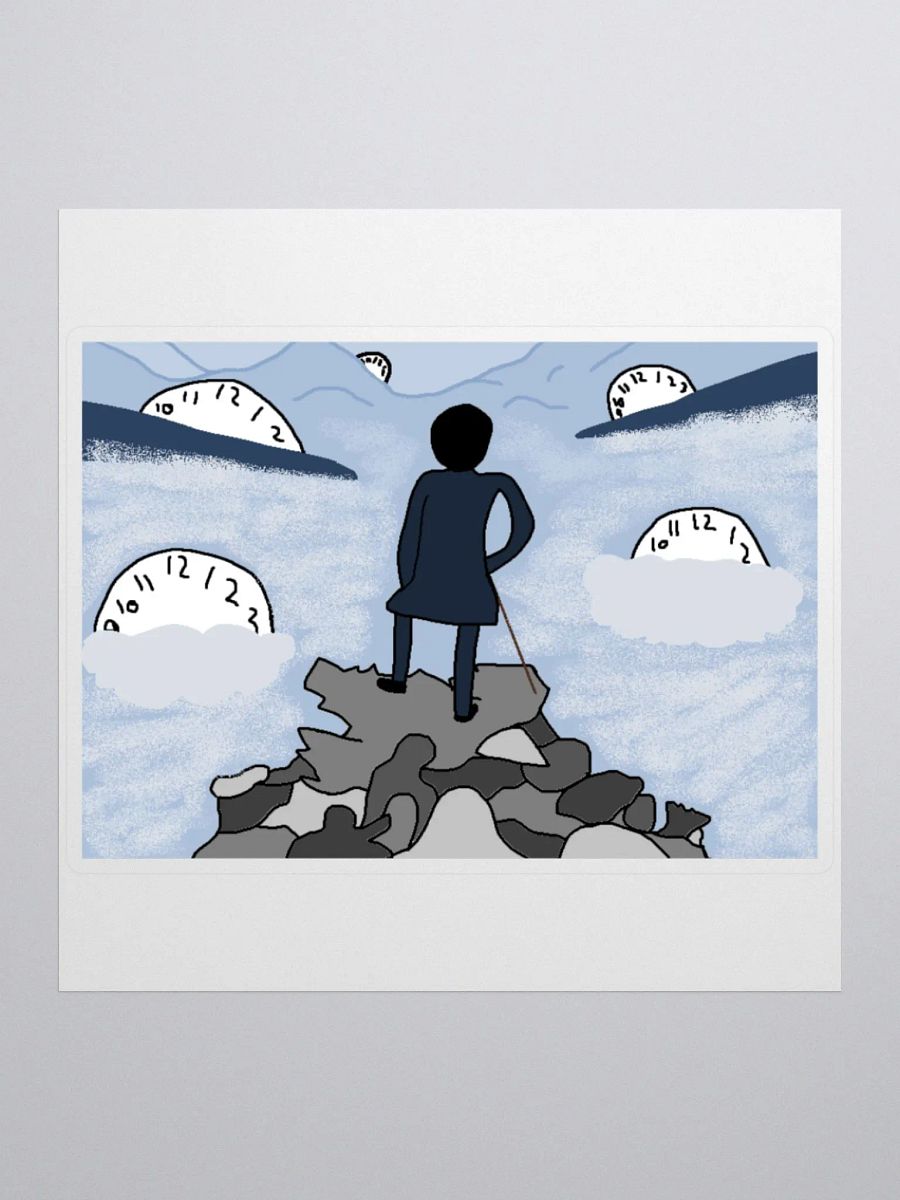 Wanderer Above the Sea of Fog Clock Sticker product image (3)