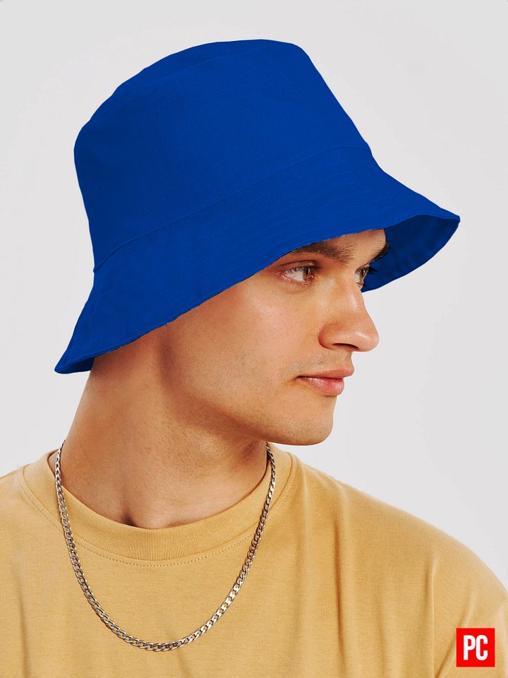 Plain Color Absolute Blue Bucket Hat product image (2)