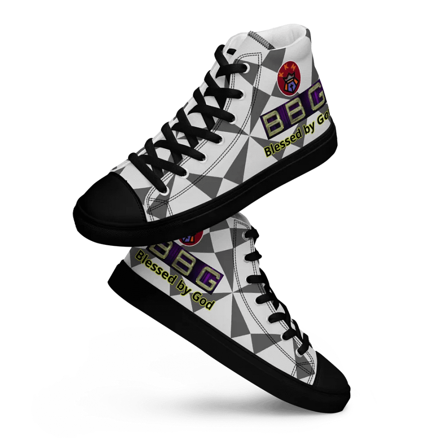 BBG Grey/White Pattern High Tops - Black Soles product image (8)