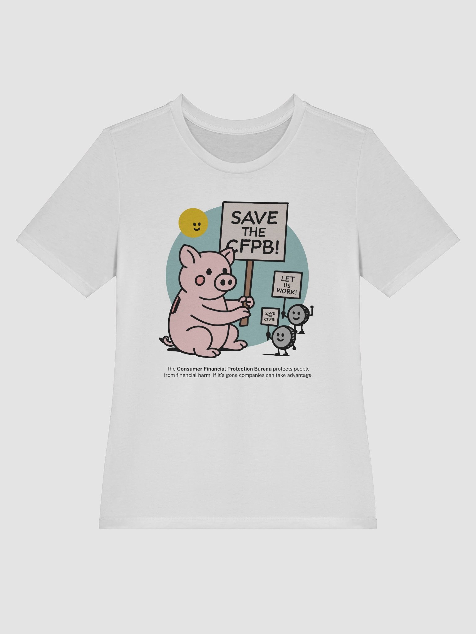 CFPB Piggy Bank Picket Women's Cut T-Shirt product image (14)