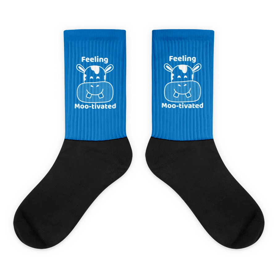 Feeling Mootivated Blue Cow Socks product image (2)