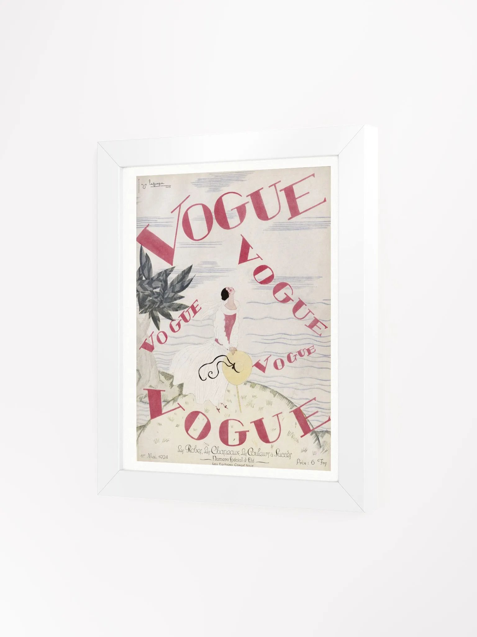 Vintage French Vogue Magazine Cover June, 1924 by Georges Lepape product image (21)