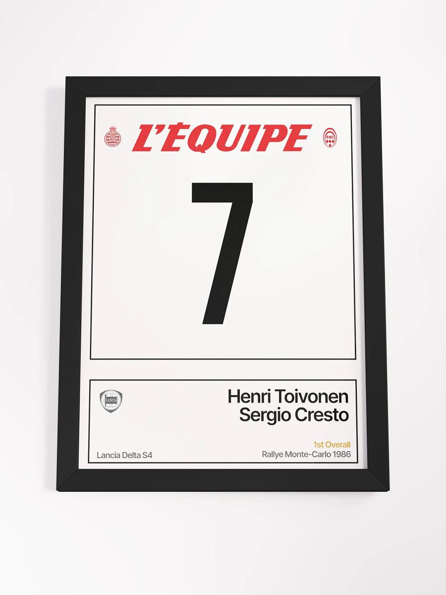 Framed A3 Print / Henri Toivonen / Rallye Monte-Carlo 1986 Number 7 product image (4)