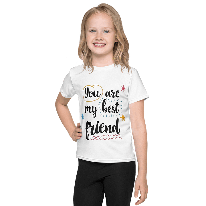 Kids Crew Neck T-Shirt Best Friend Slogan All Over Printed product image (1)