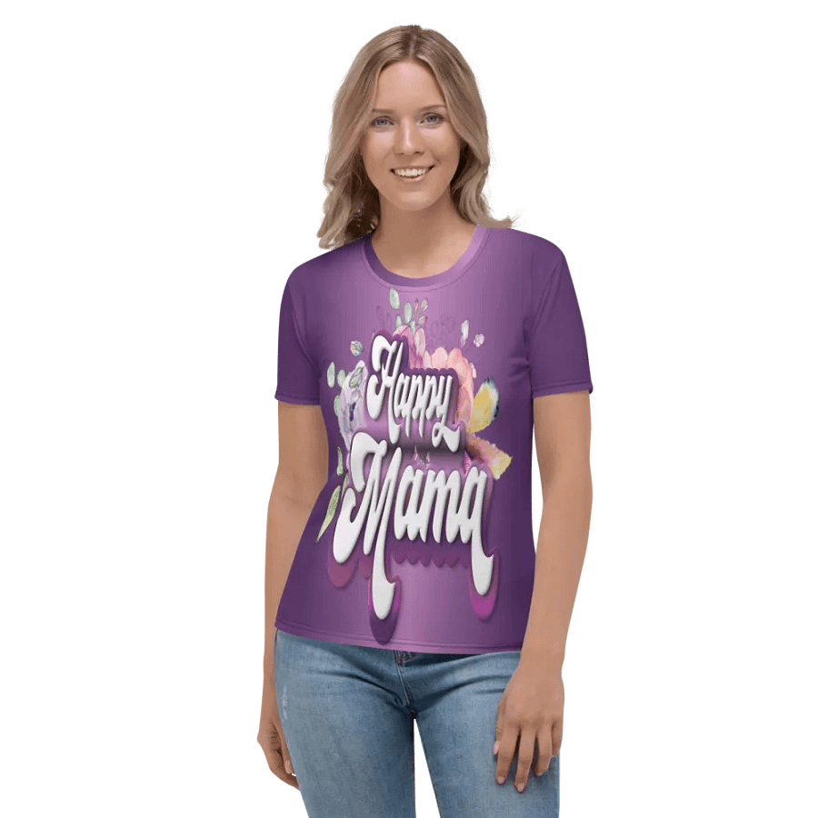 Happy Mama All Over Print T-shirt product image (2)