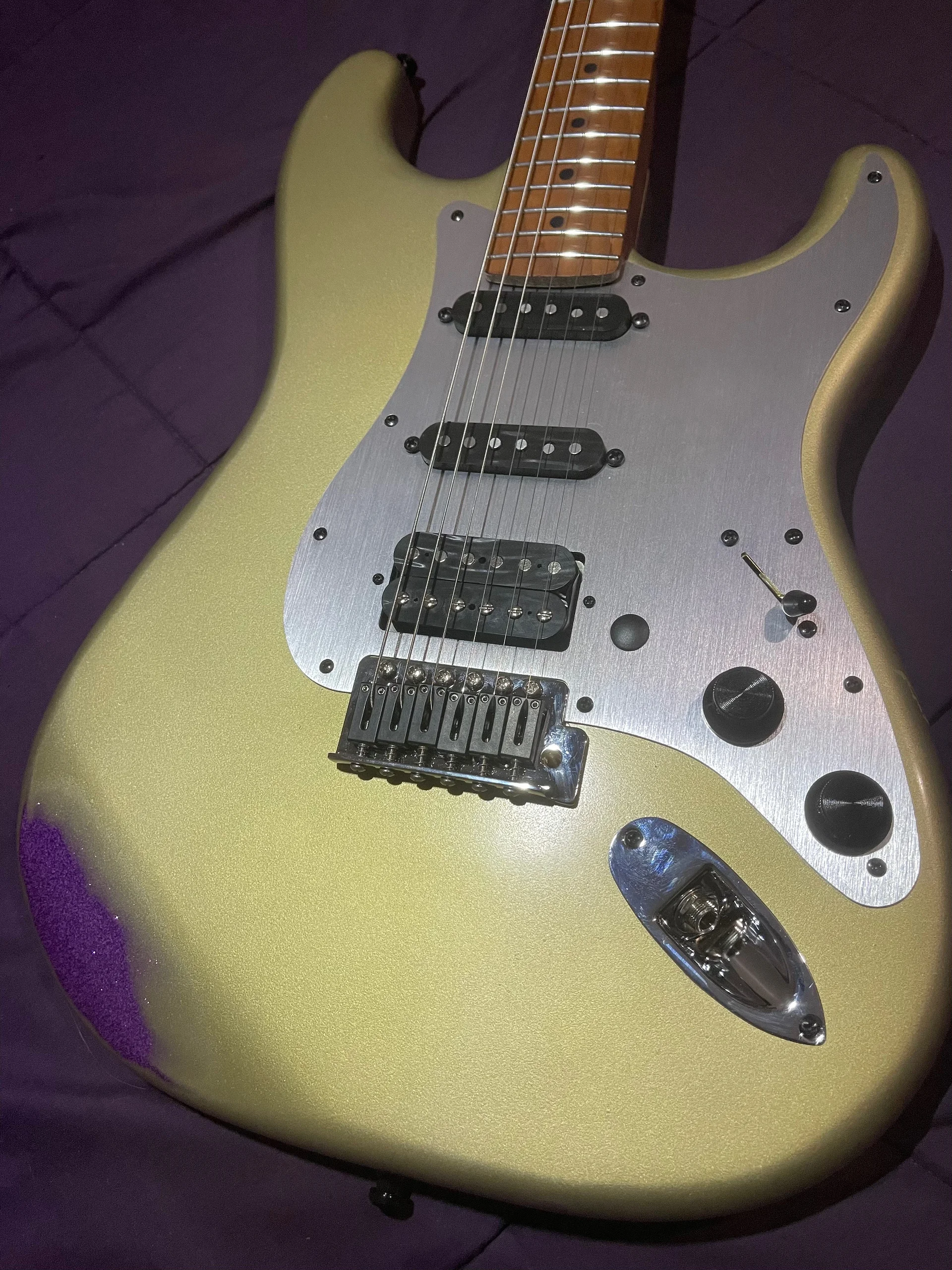 GD Guitars Super S – Gold over Purple Metallic Spray-over Prototype - Player’s Concept Strat-Style product image (1)