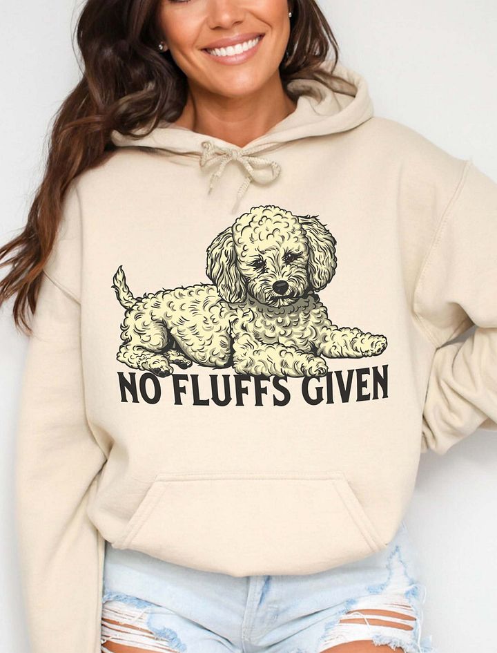 No Fluffs Given Hooded Sweatshirt of a Toy Poodle(Cream) | Funny Hoodie for Poodle Paw-rents product image (20)