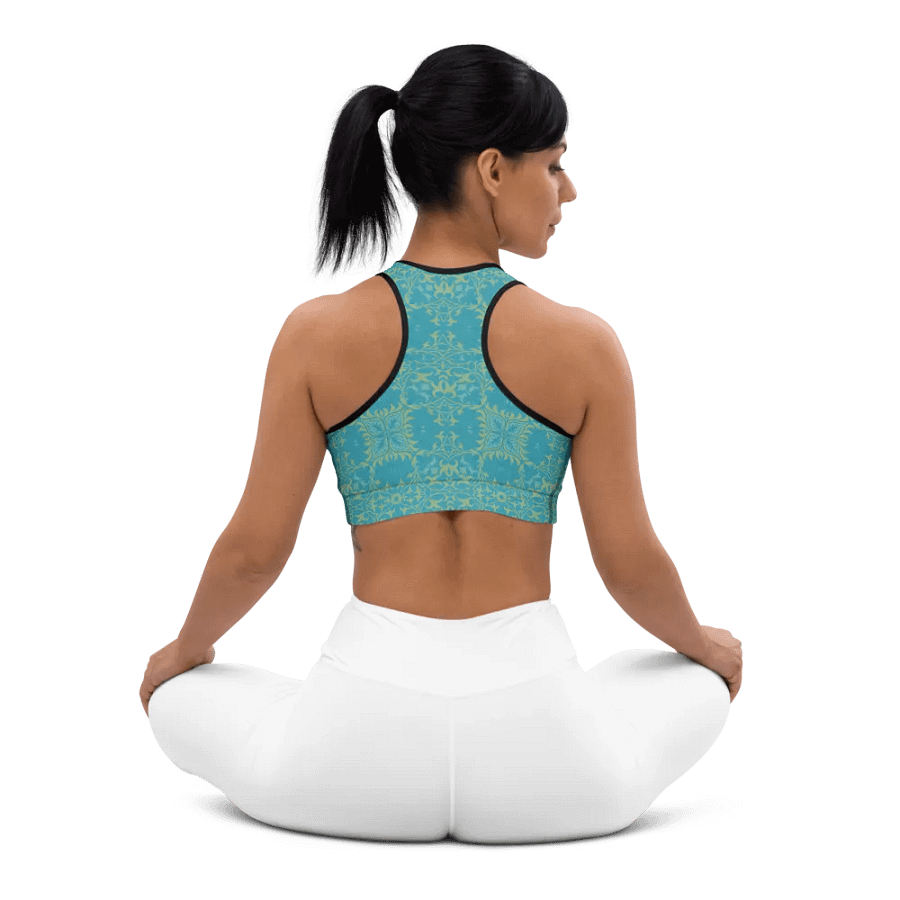 Turq Lime All-Over Print Padded Sports Bra product image (10)
