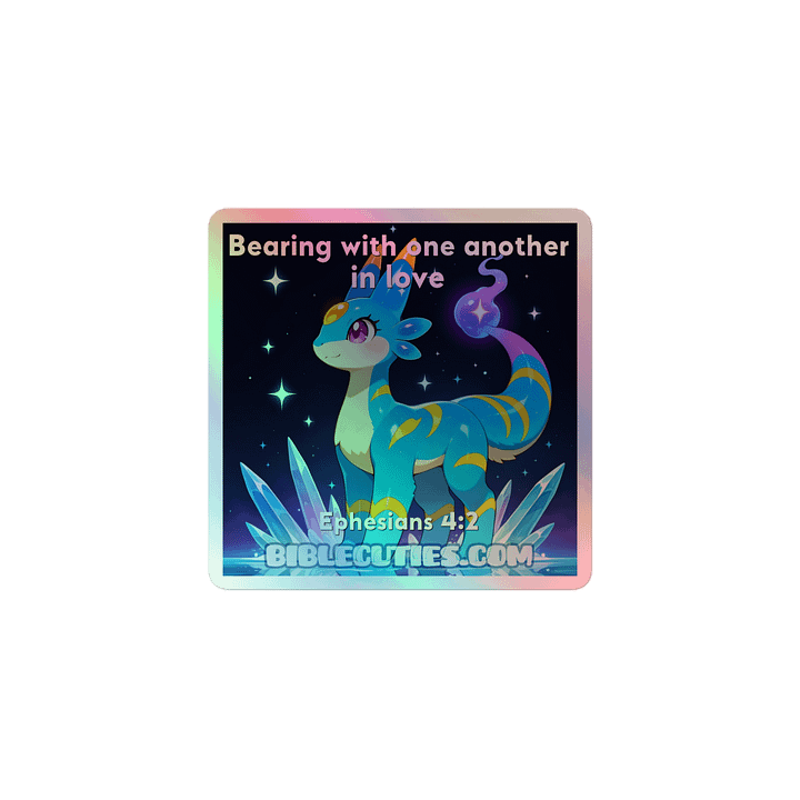 Bible Cuties Serena - Bearing with one another in love Holographic Sticker product image (1)