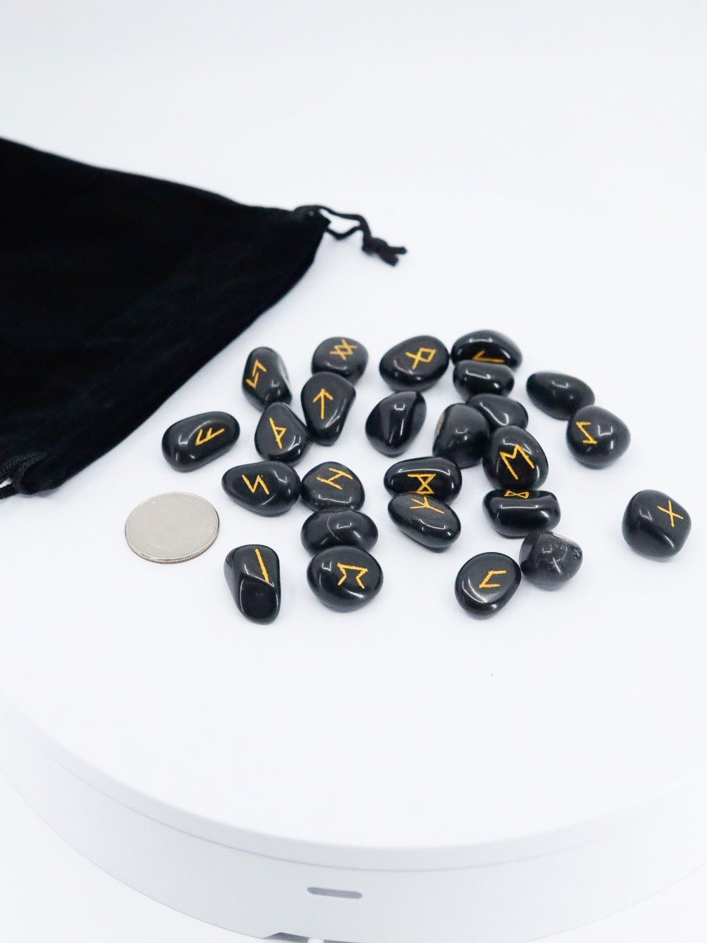 Black Agate Crystal Rune Stone Set product image (2)