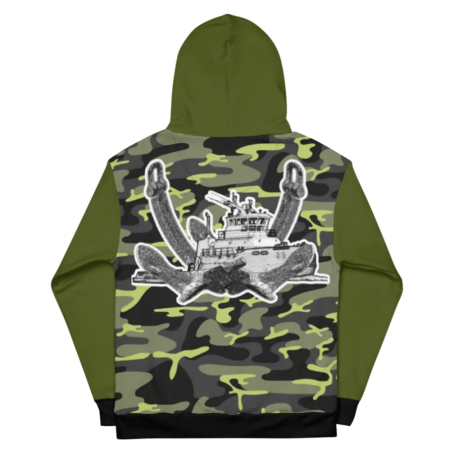 Green & Camouflage Twin Anchor Titan tug Hoodie product image (5)