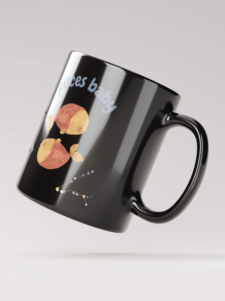 Pisces Baby February 19 – March 20 BLACK GLOSSY MUG Baby Gift, New Baby Gift, Fun Astrology Gift product image (4)