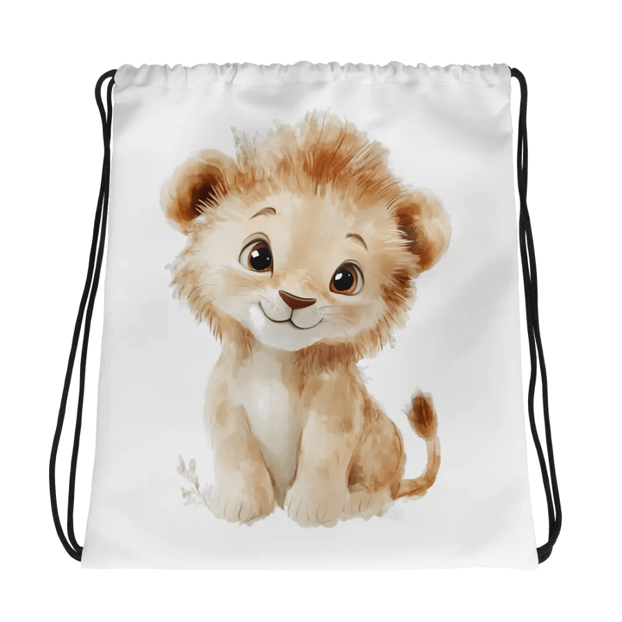 Adorable Lion Cub Drawstring Bag product image (1)