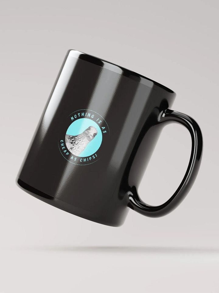 Gavin the Gull - Nothing is as Cheap as Chips Sky Blue Black Glossy Mug product image (4)