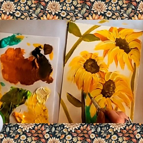 painted sunflowers on stream today :) 
follow me on twitch😊