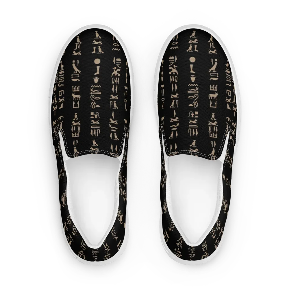 Isis Hieroglyphics Black Women's Slip-Ons Shoes product image (1)