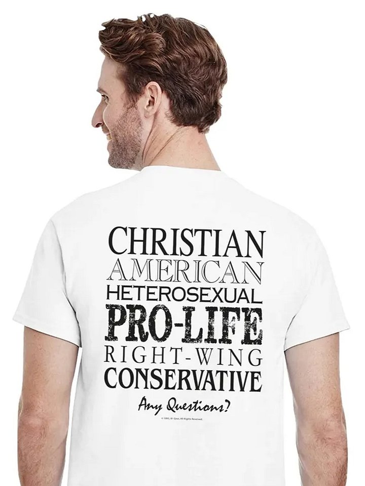 The Classic 101 T-Shirt, Patriotic Conservative Christian T-Shirt, Pro Life Right Wing Shirt, Heterosexual, American Pride Tee, Men & Women, Black Print product image (2)