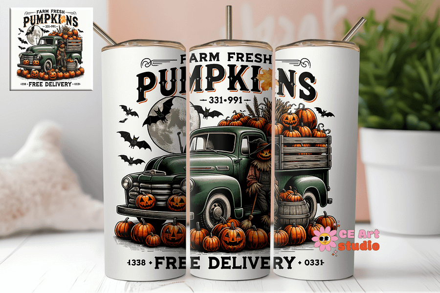 Farm Fresh Pumpkins Tumbler Wrap PNG product image (1)