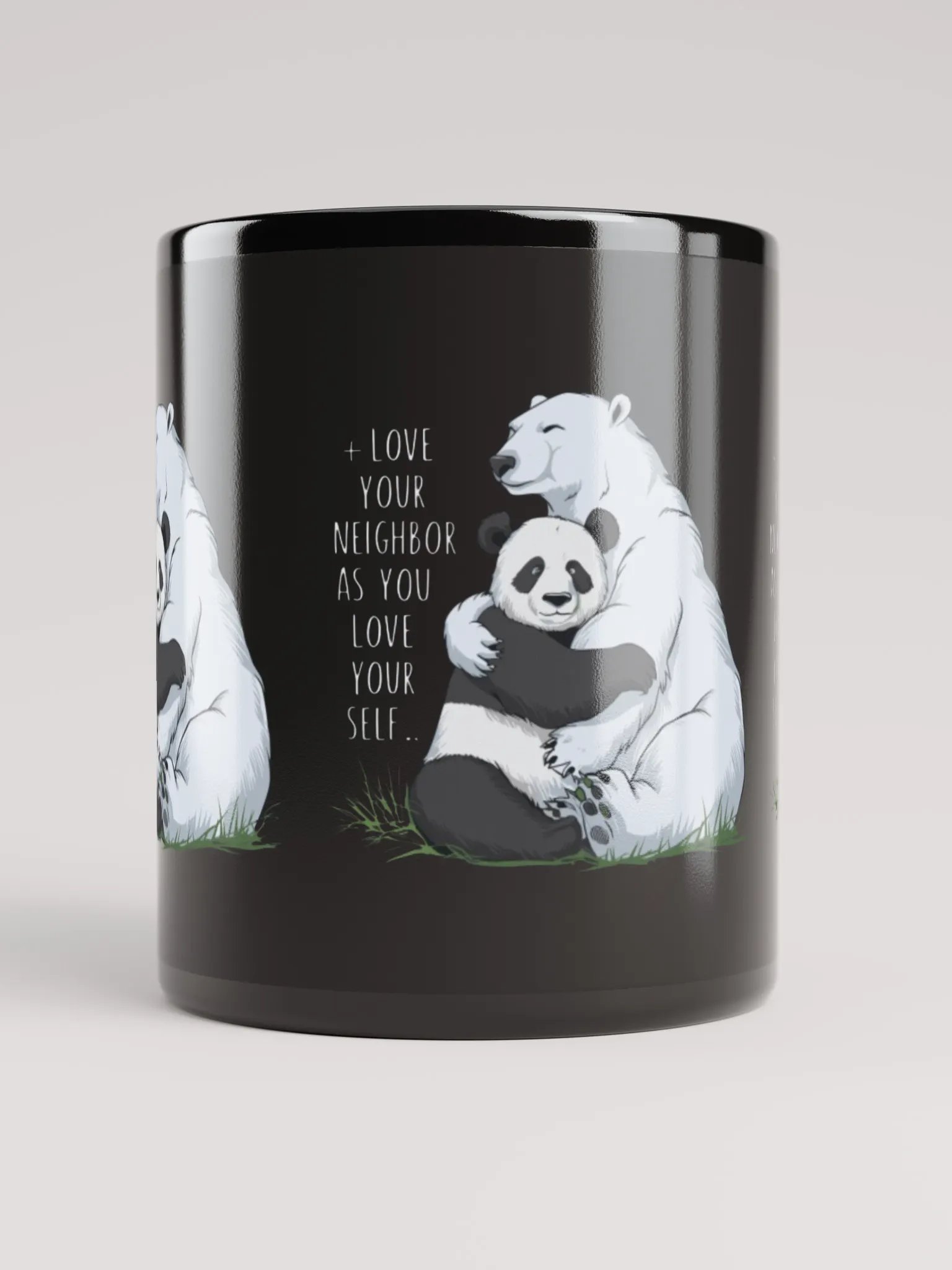 Black Love Your Neighbor Glossy Mug product image (9)