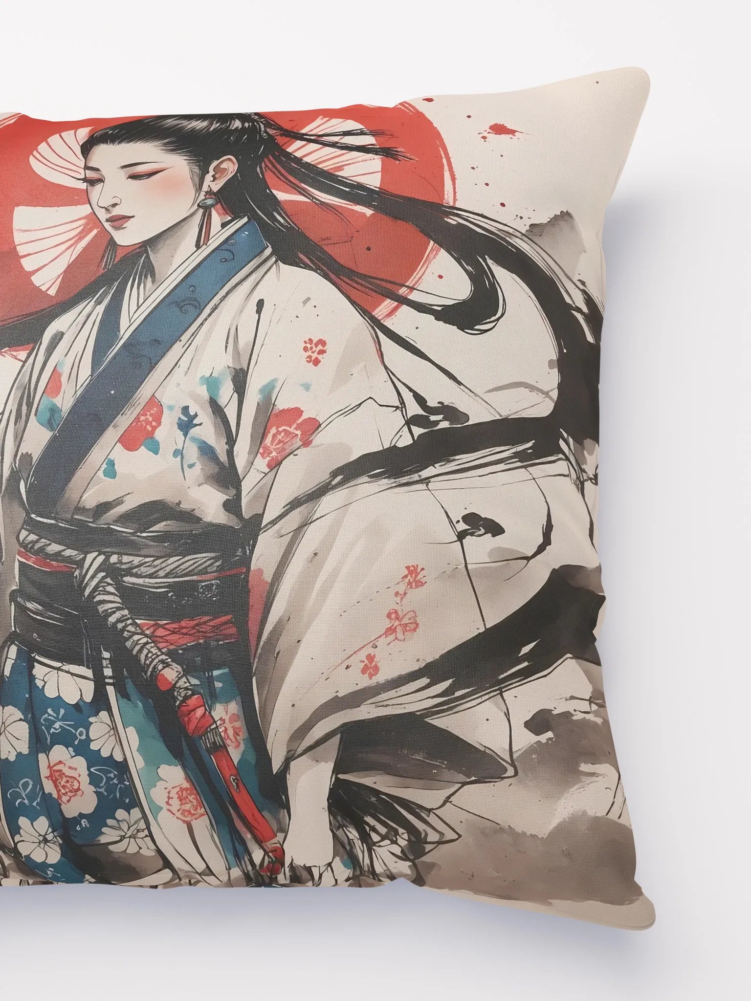 All-Over Print Pillow - Japanese geisha ink artwork drawing product image (3)