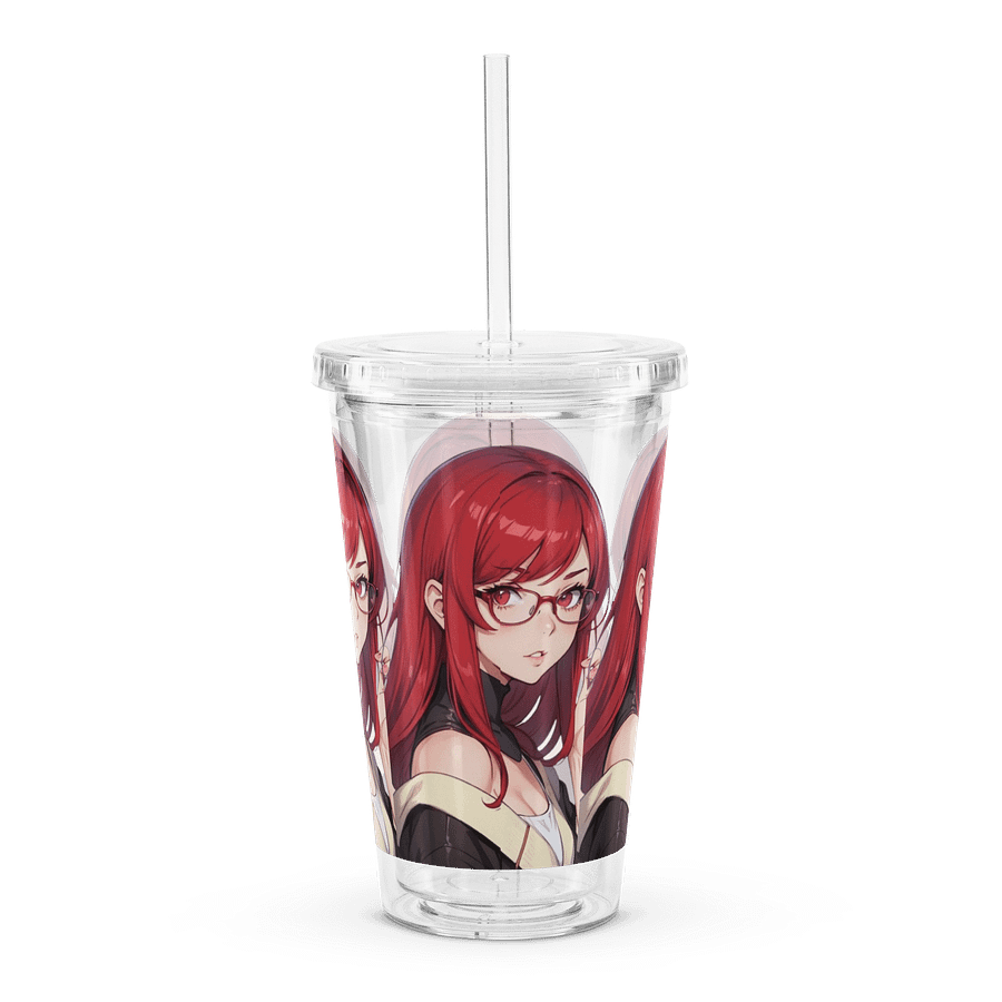 (Red WAIFU) K Clear Plastic Tumbler product image (2)