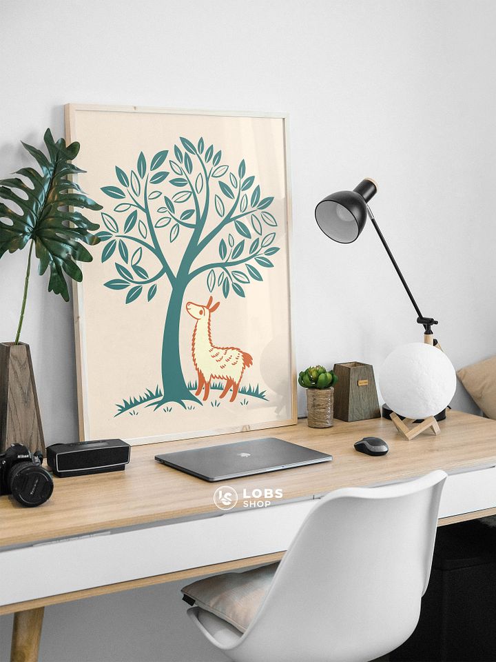 Charming Alpaca Wall Art Print – Perfect Addition to Your Boho-Inspired Space product image (1)