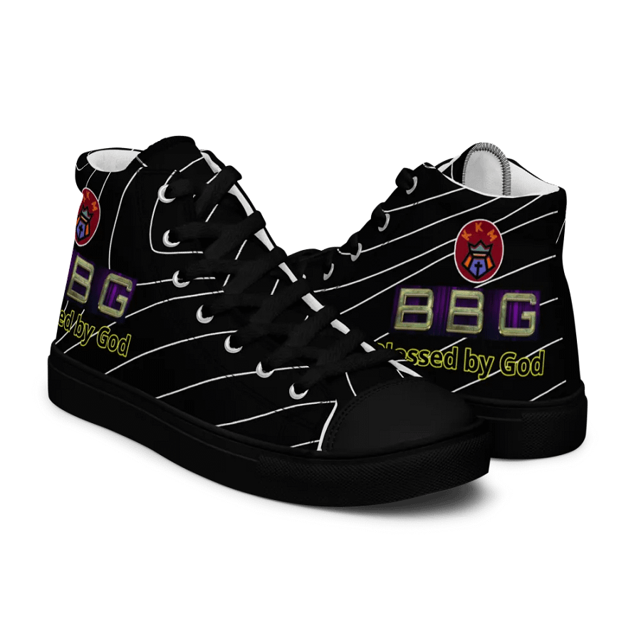 BBG Black Pinstripe High Tops - Black Soles product image (7)