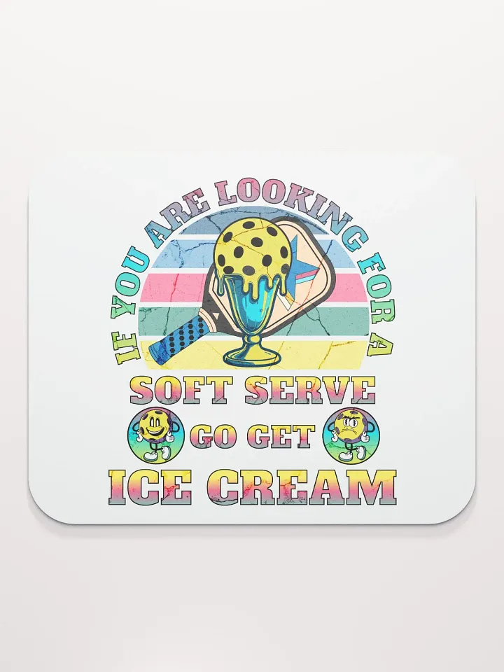 Soft Serve Go Get Ice Cream Pickleball Whimsical Vintage Mouse Pad product image (2)