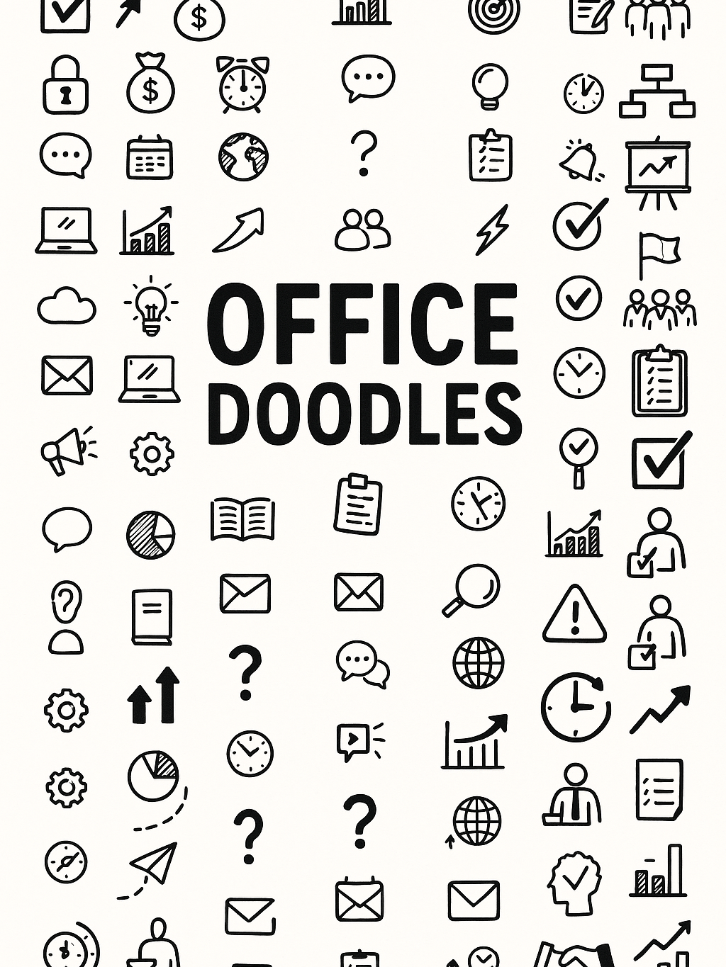 Office Doodles for Infographics – Hand-Drawn Icons (PNG & AI Files) product image (1)
