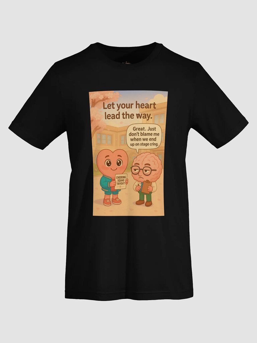 Let Your Heart Lead the Way - Cheerleader Squad Tryout T-Shirt | Motivational Cheer Apparel | Heart vs Brain Funny Tee product image (7)