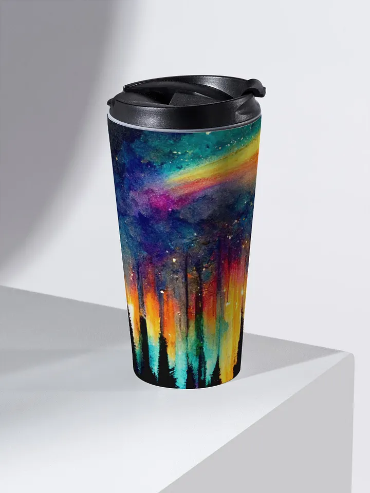 Aurora Borealis Forest Stainless Steel Travel Mug product image (2)