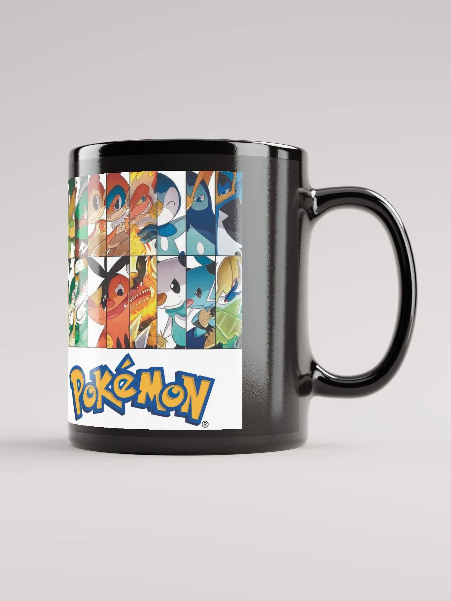 Pokémon Black Glossy Mug – Perfect for Pokémon Lovers! product image (2)