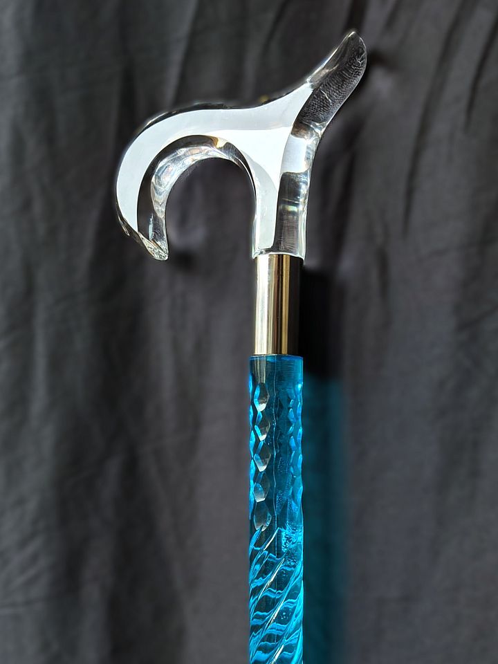 Luxury Neon Blue Acrylic Walking Cane – Women’s Special Edition product image (1)