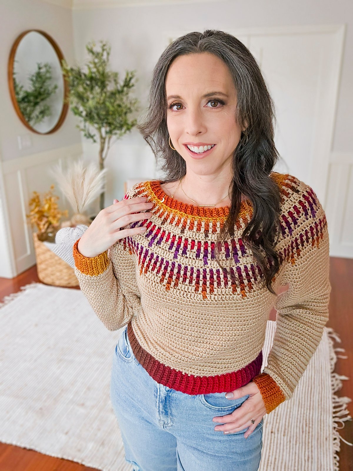 Crochet Mosaic Ridge Pullover Pattern (XS-5X + Video Tutorial) product image (8)