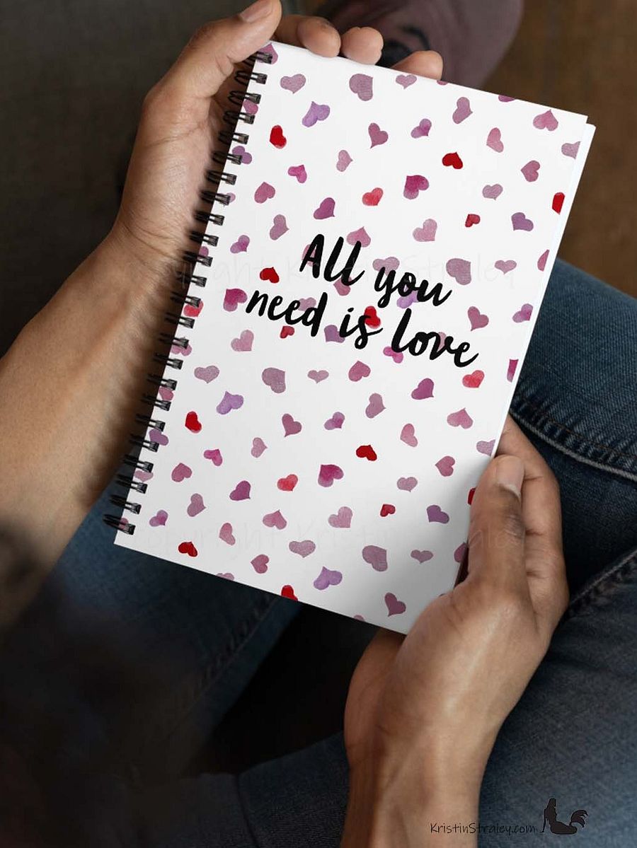 All You Need is Love on Watercolor Hearts Notebook product image (7)