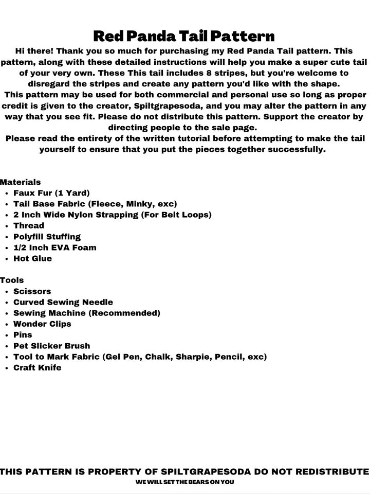 Red Panda Tail Pattern [PDF DOWNLOAD] product image (2)