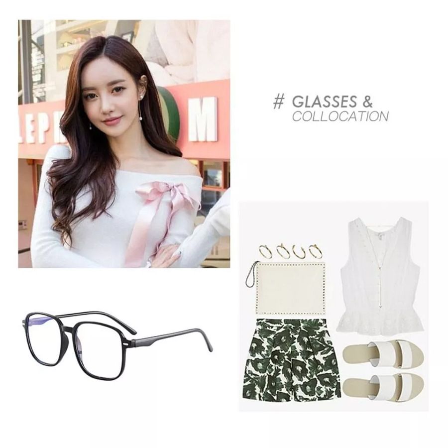 Plastics Clear Lens Glasses UV Protection Eyeglasses Frame for Women Girls product image (5)