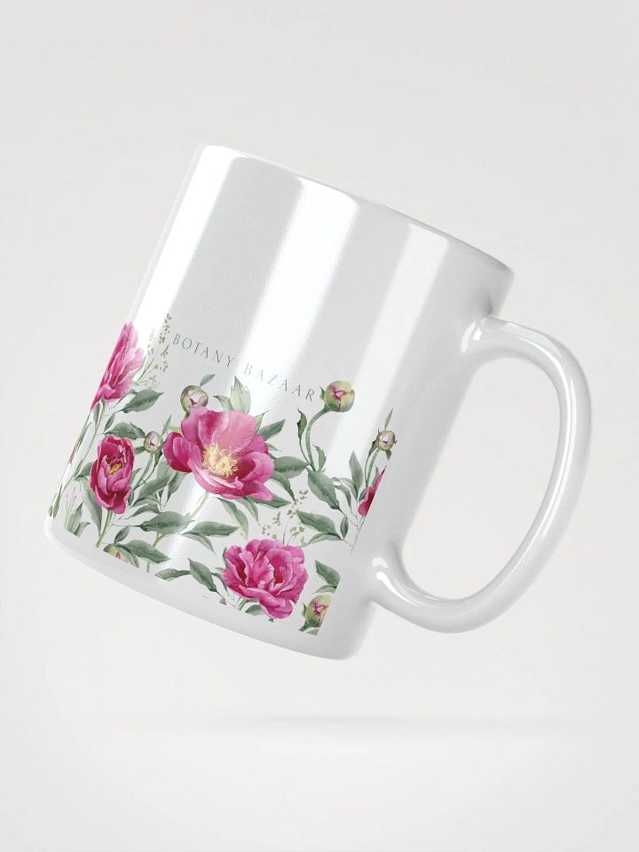 Pink Peony White Ceramic Mug product image (3)