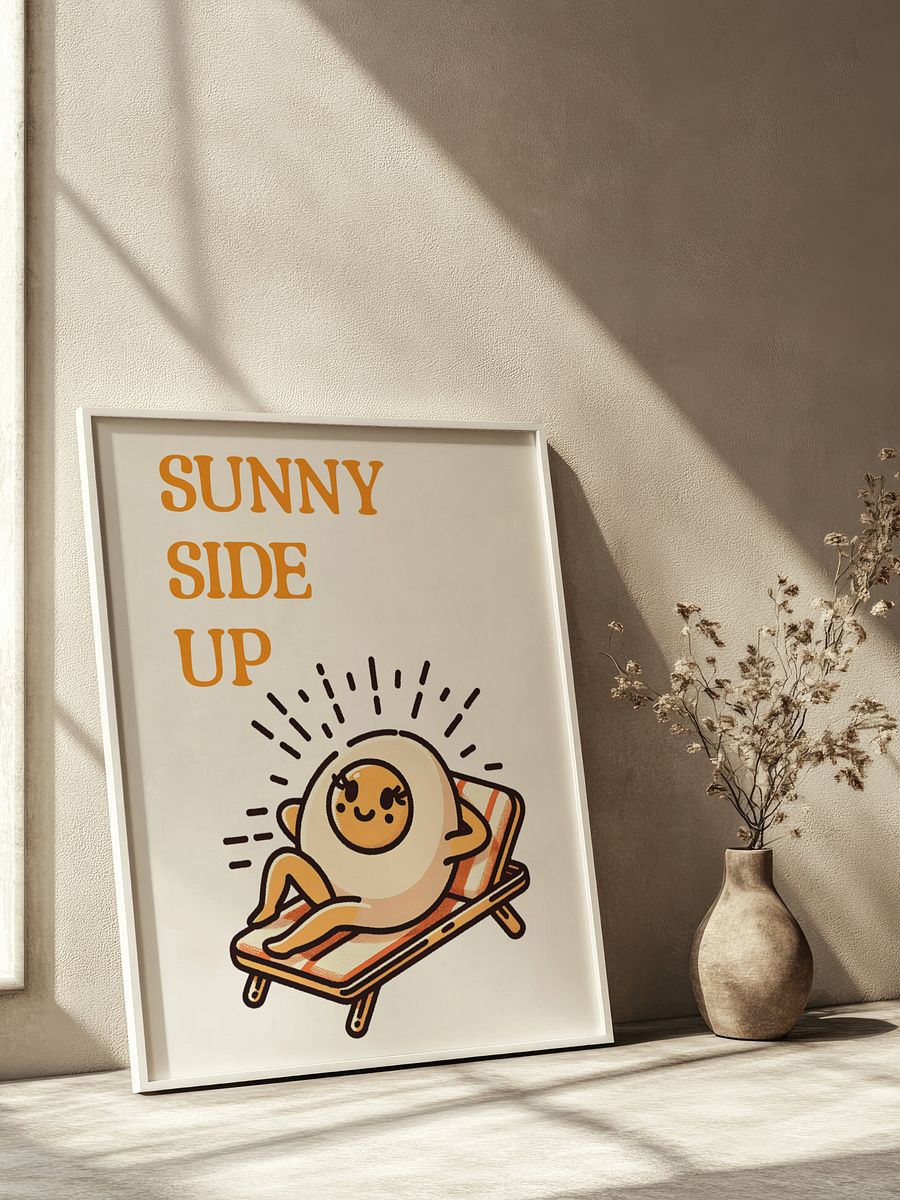 Sunny Side Up Egg Mascot Retro Art Print product image (8)