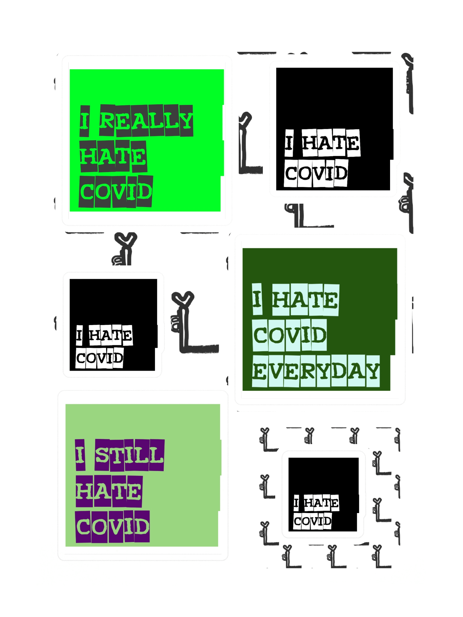 I HATE COVID Stickers (Green Expansion) product image (3)