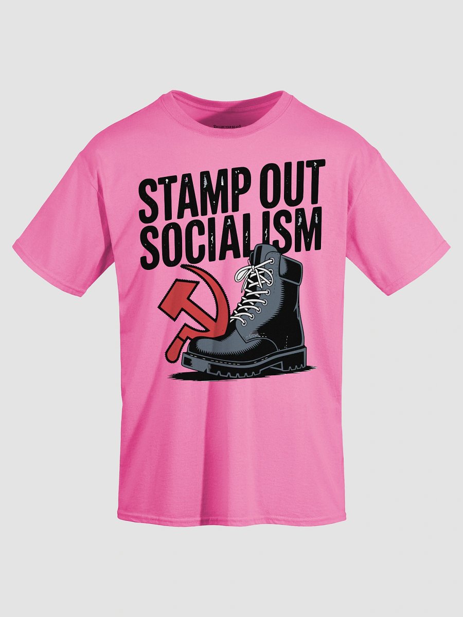 Stamp Out Socialism Boot Graphic – Anti-Socialism Tee - Red & Black Ink product image (3)