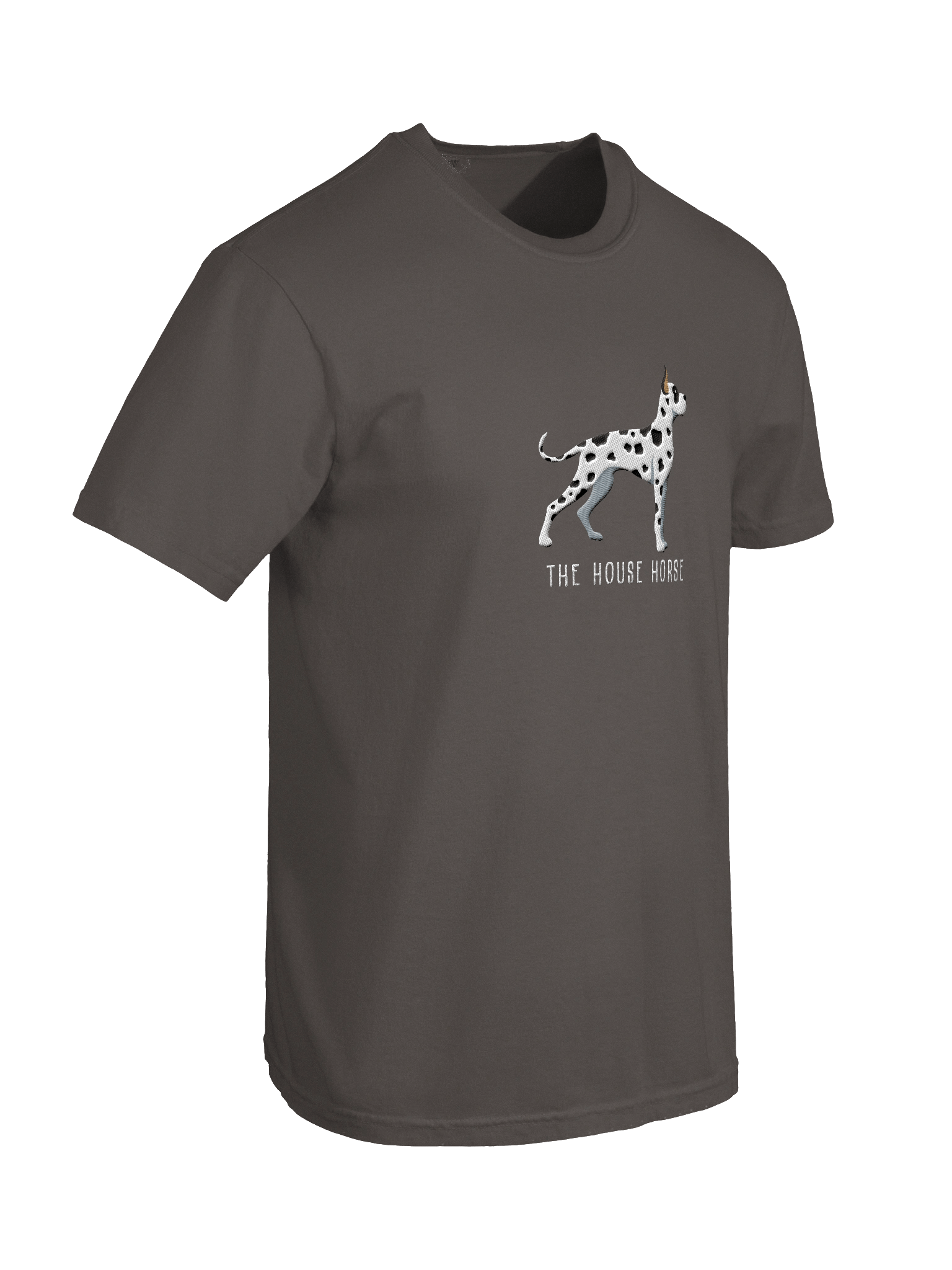 The House Horse T-Shirt(Embroidered) of a Great Dane(Harlequin, Cropped Ears) product image (47)