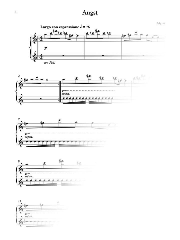 Sheet Music - Angst product image (1)