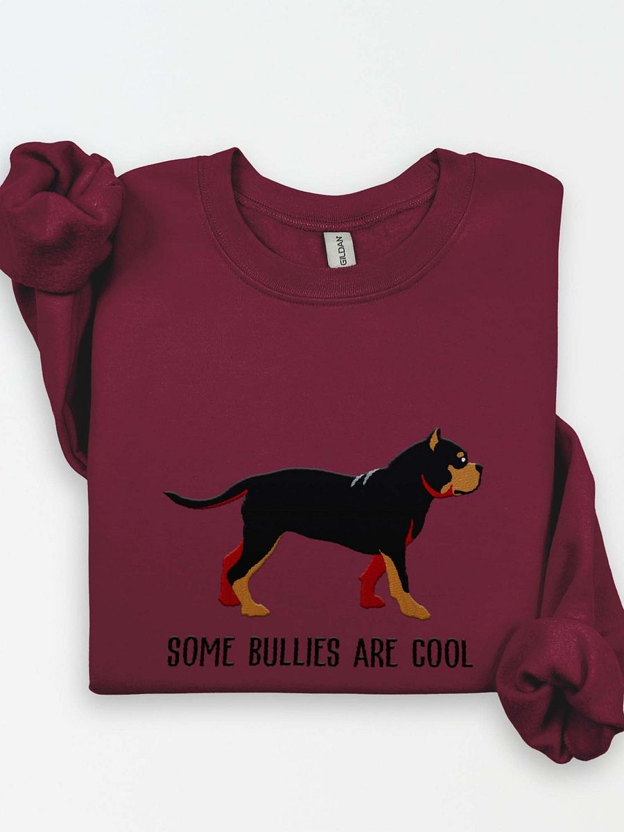 Some Bullies Are Cool Sweatshirt (Embroidered) of an American Bully(Black & Tan) product image (1)