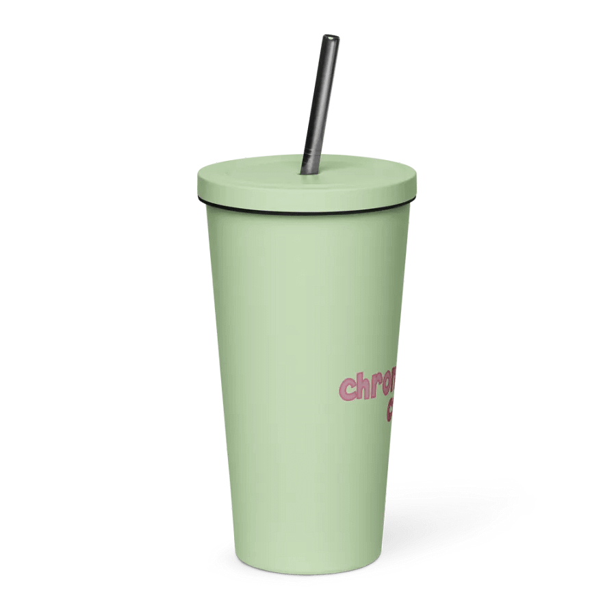 Chroncially Ill Cutie Tumbler with Straw - Mint & Pink product image (4)